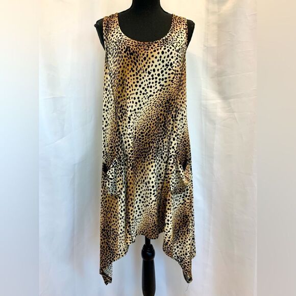 𝅺JOSEPH Ribkoff leopard print sleeveless asymmetrical blouse top Sz 10 NWOT - Picture 12 of 12